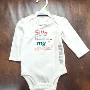 NWT "Silly like my uncle" White bodysuit
